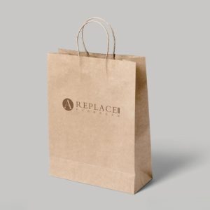 custom logo brown kraft paper bag for shopping, clothing, shoes, gifts