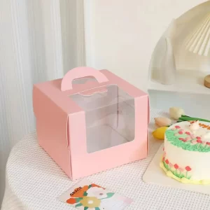 cake box with carry handle with window