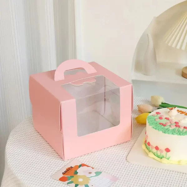 cake box with carry handle with window