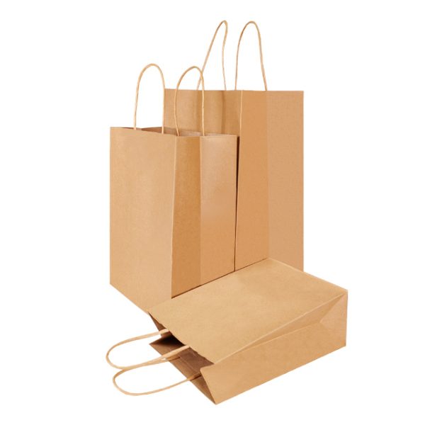 plain natural kraft paper bag for food delivery