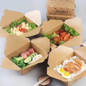 custom design kraft paper lunch box for food take away