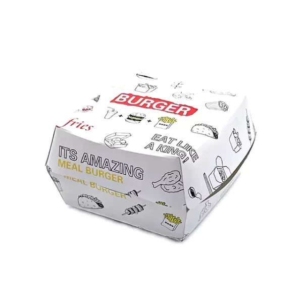 custom logo White burger box