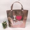 gold shiny PP non woven bag for shopping, grocery, gift, events.