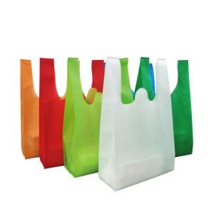 custom logo PP non woven T shirt bag for supermarket, grocery, promotional